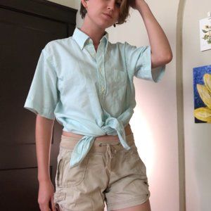 Beachy blue pinstripe button-down